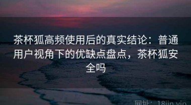 茶杯狐高频使用后的真实结论：普通用户视角下的优缺点盘点，茶杯狐安全吗