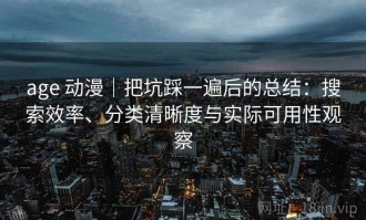 age 动漫｜把坑踩一遍后的总结：搜索效率、分类清晰度与实际可用性观察