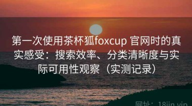 第一次使用茶杯狐foxcup 官网时的真实感受：搜索效率、分类清晰度与实际可用性观察（实测记录）