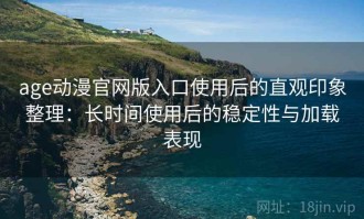 age动漫官网版入口使用后的直观印象整理：长时间使用后的稳定性与加载表现