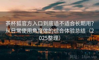 茶杯狐官方入口到底适不适合长期用？从日常使用角度做的综合体验总结（2025整理）
