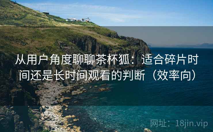 从用户角度聊聊茶杯狐：适合碎片时间还是长时间观看的判断（效率向）